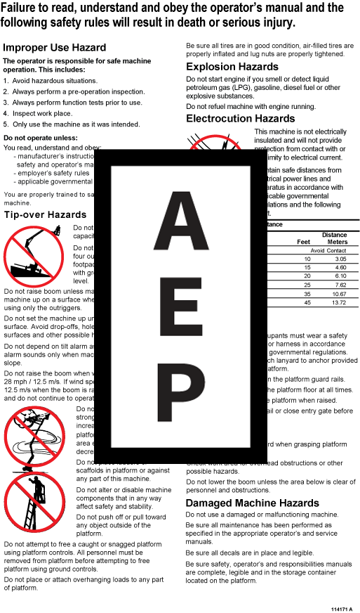 Genie 114171 Danger Decal