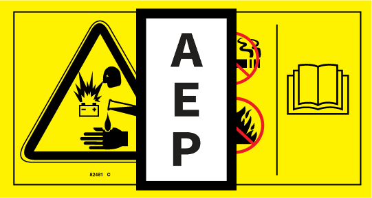 Genie 82481 Decal Symbol Battery Safety