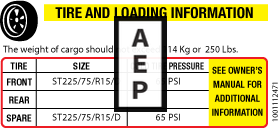JLG 1001112471 Decal Vehicle Placard
