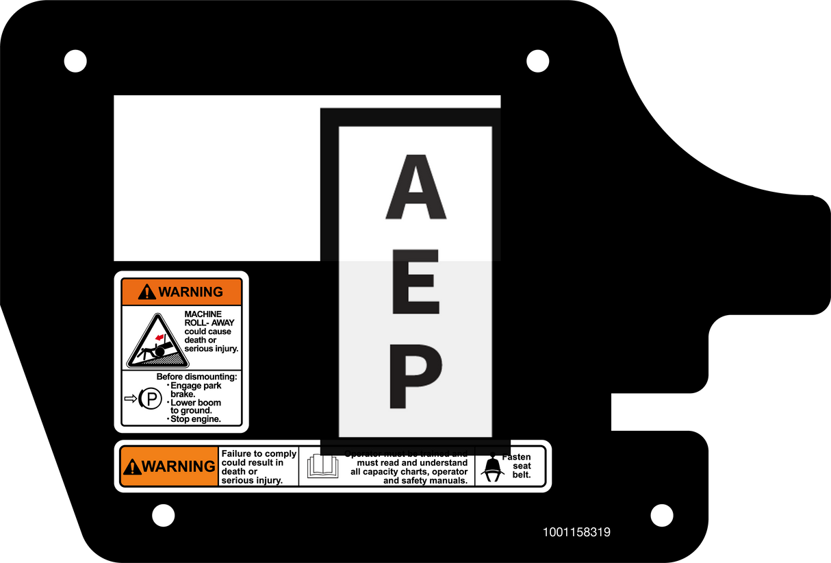 JLG 1001158319 Decal Overlay Left Hand Ansi