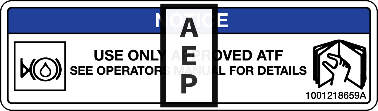 JLG 1001218659 Decal Brake Fluid Spec Na