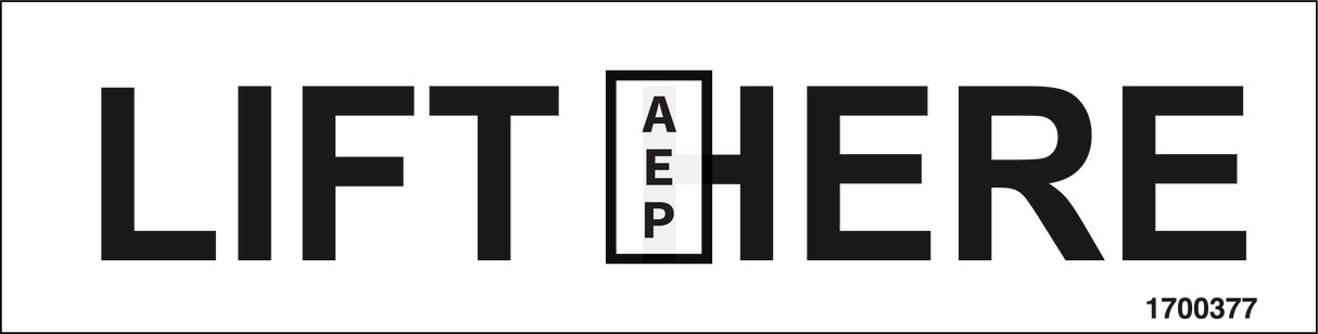 JLG 1700377 Decal Lift Here Brown