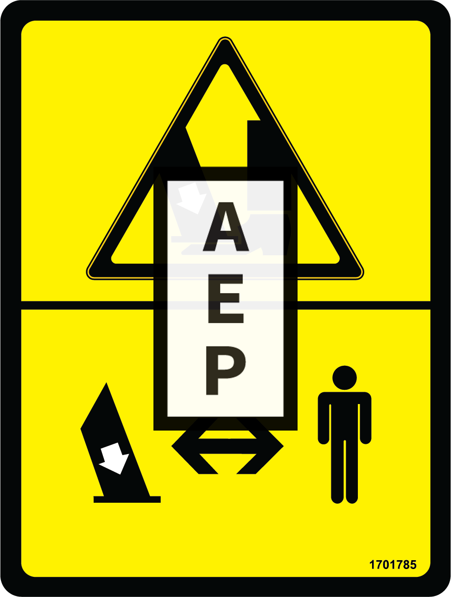 JLG 1701785 Decal O R Warning Ce Aus