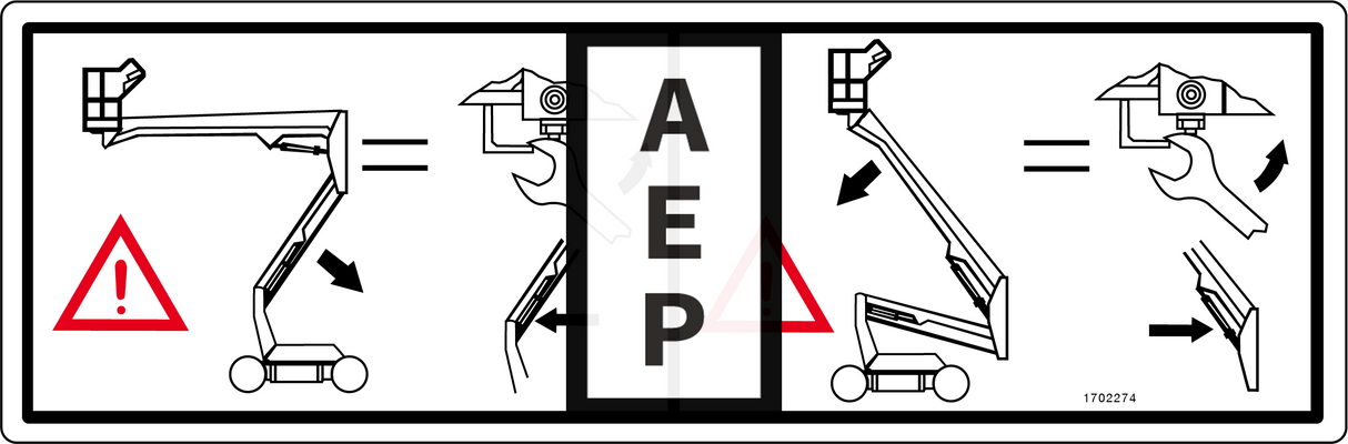 JLG 1702274 Decal Man Descent Tuv