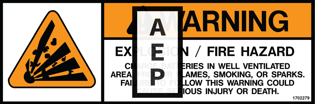 JLG 1702279 Decal Warning