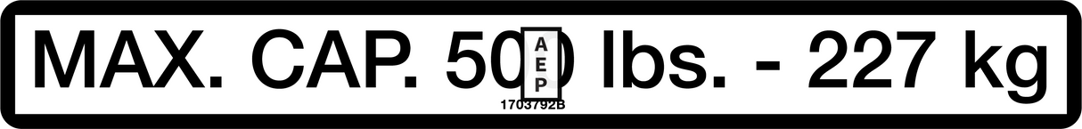 JLG 1703792 Decal Ext Cap D C L B J