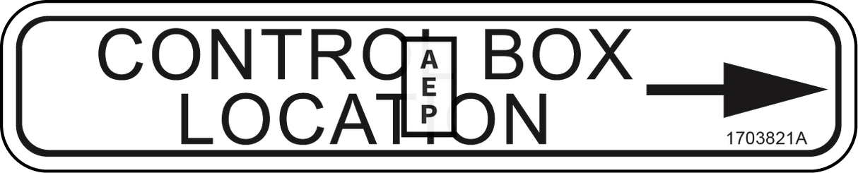 JLG 1703821 Decal Control Box Location