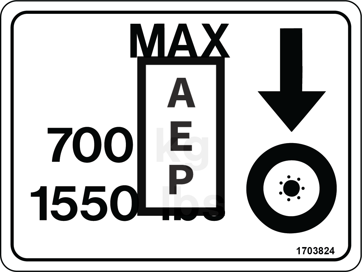 JLG 1703824 Decal Wheel Load 2646E2