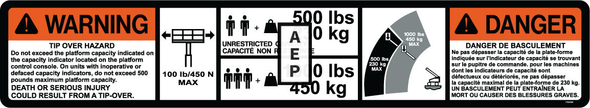 JLG 1704099 Decal Dual Cap Can