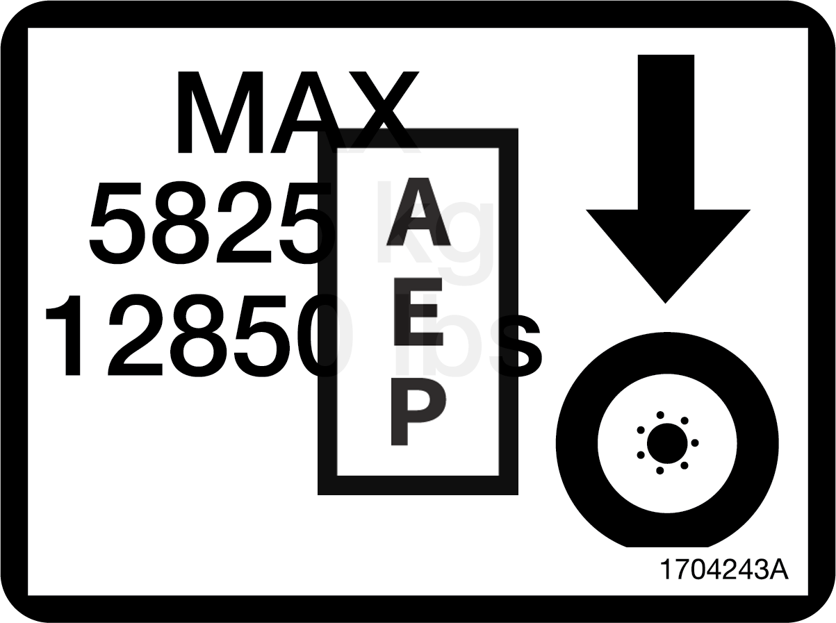 JLG 1704243 Decal Max Wheel Load