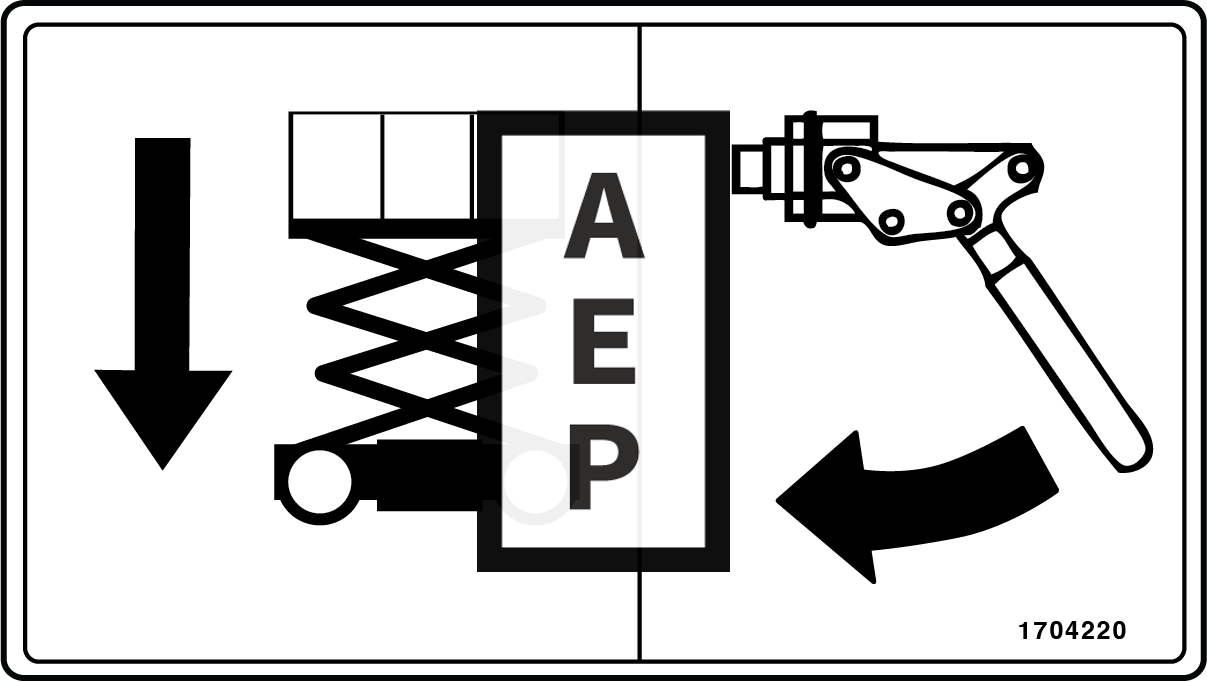 JLG 1704420 Decal Manual Descent