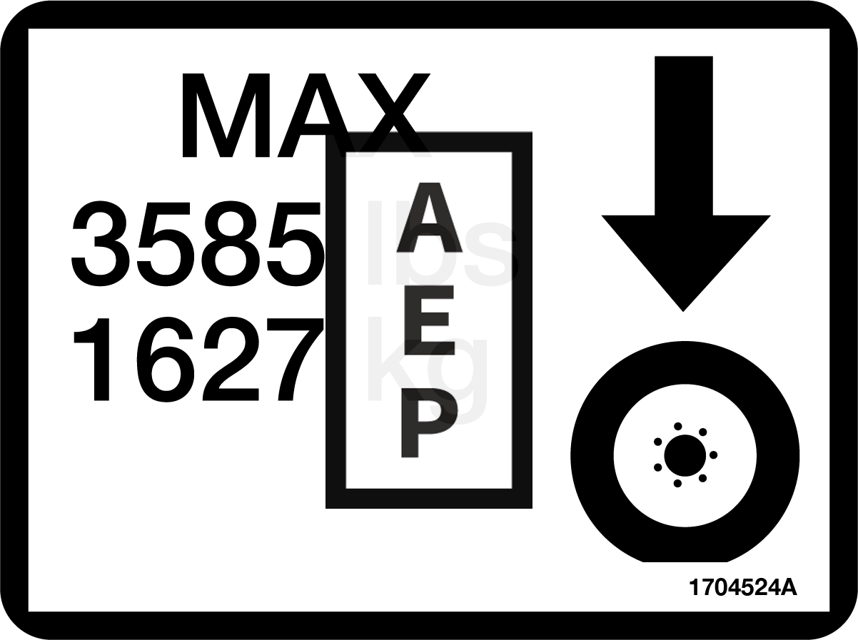 JLG 1704524 Decal Max Tire Load