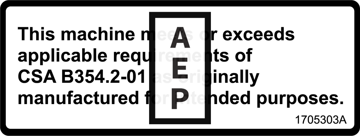 JLG 1705303 Decal Csa Decal