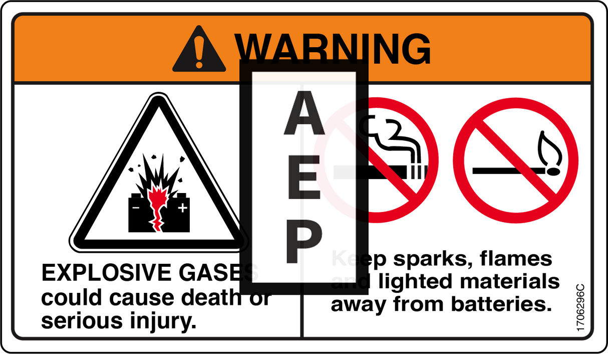 JLG 1706296 Decal Battery Warning_Lull