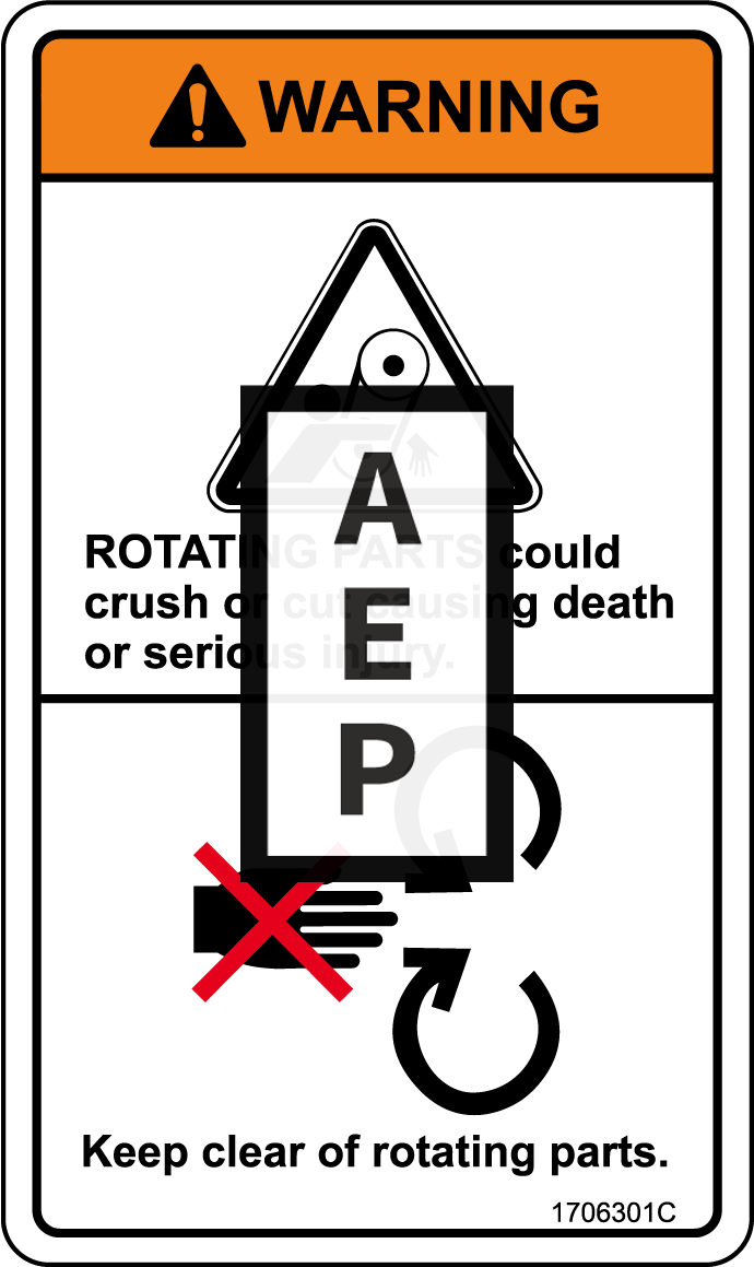 JLG 1706301 Decal Moving Parts