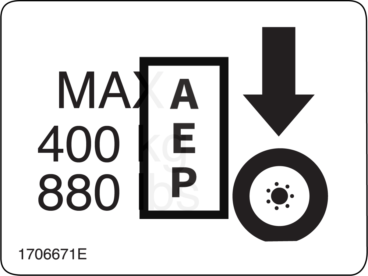 JLG 1706671 Decal 1230Es Wheel Load