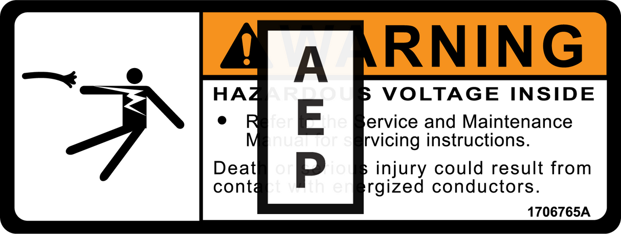 JLG 1706765 Decal Voltage Warning