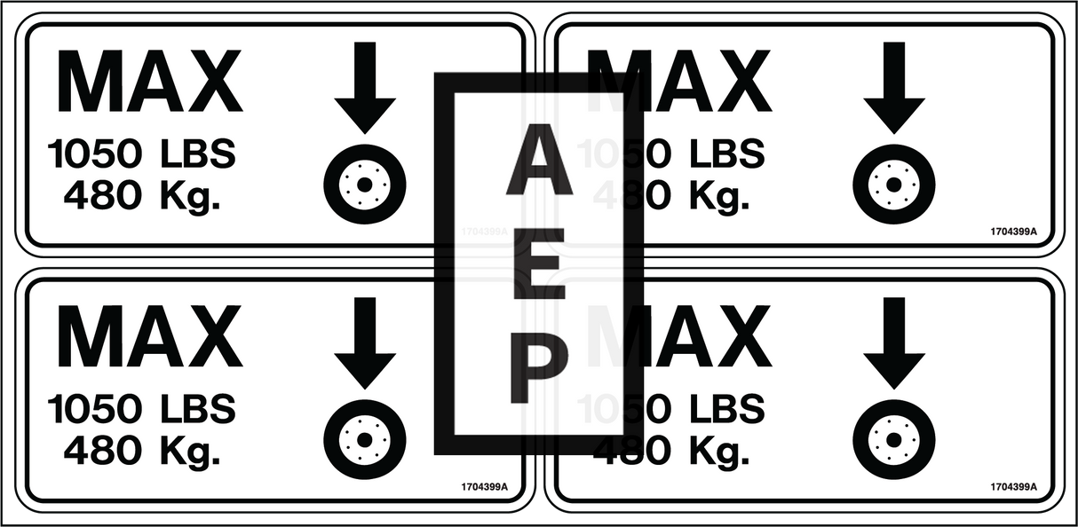 JLG 2901849 Decal Kit Wheel Load Decals 1932E2