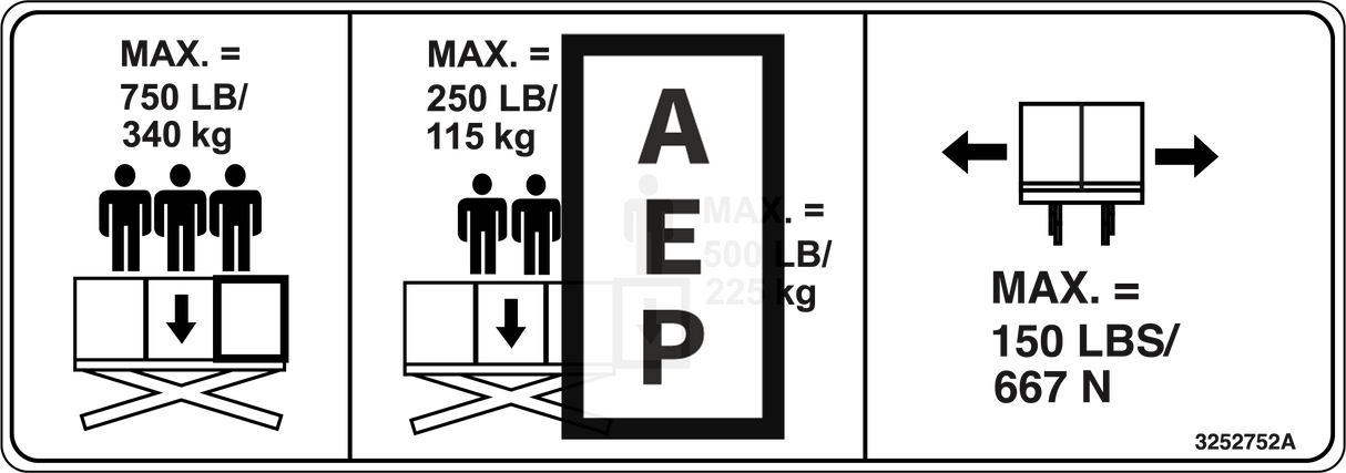 JLG 3252752 Decal Nameplt Capext Deckc D L B J