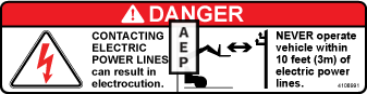 JLG 4108991 Decal Electrocution Hazard