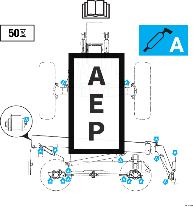 JLG 4110349 Decal Lube Chart