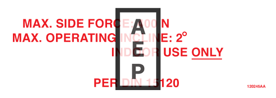 Skyjack 120245 Decal Side Force Incline