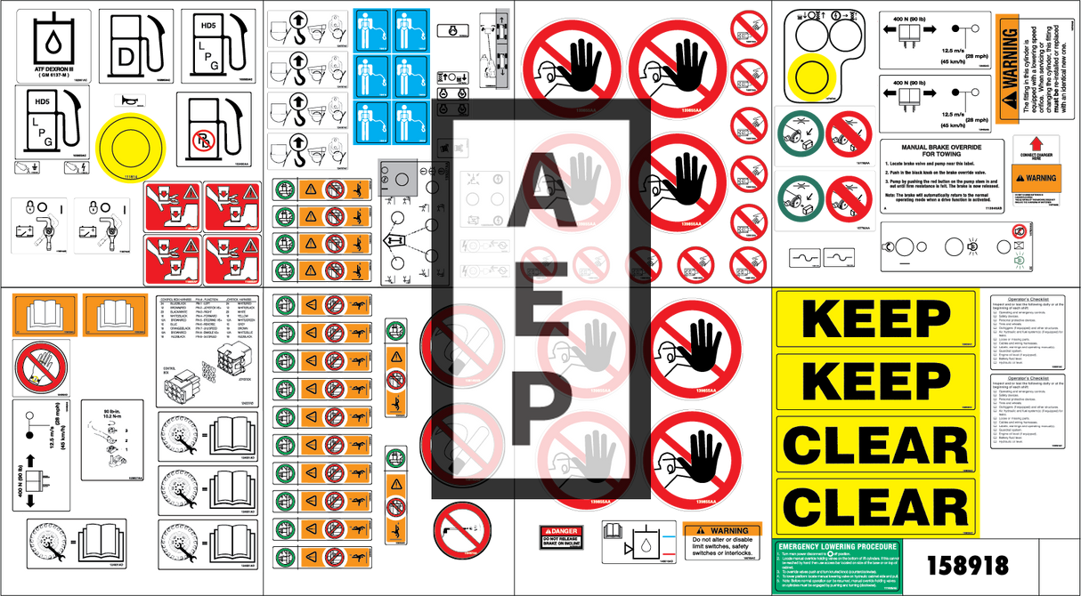 Skyjack 158918 Decal Kit Sjrt 8831 8841