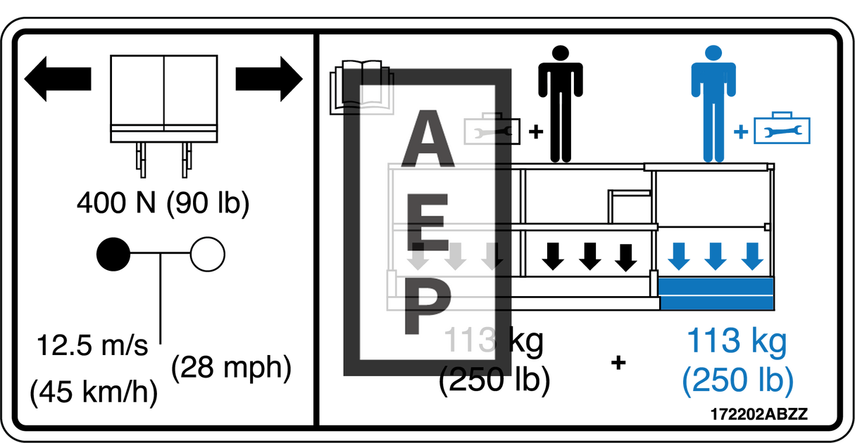 Skyjack 172202 Decal Capacity 2P 500Lb