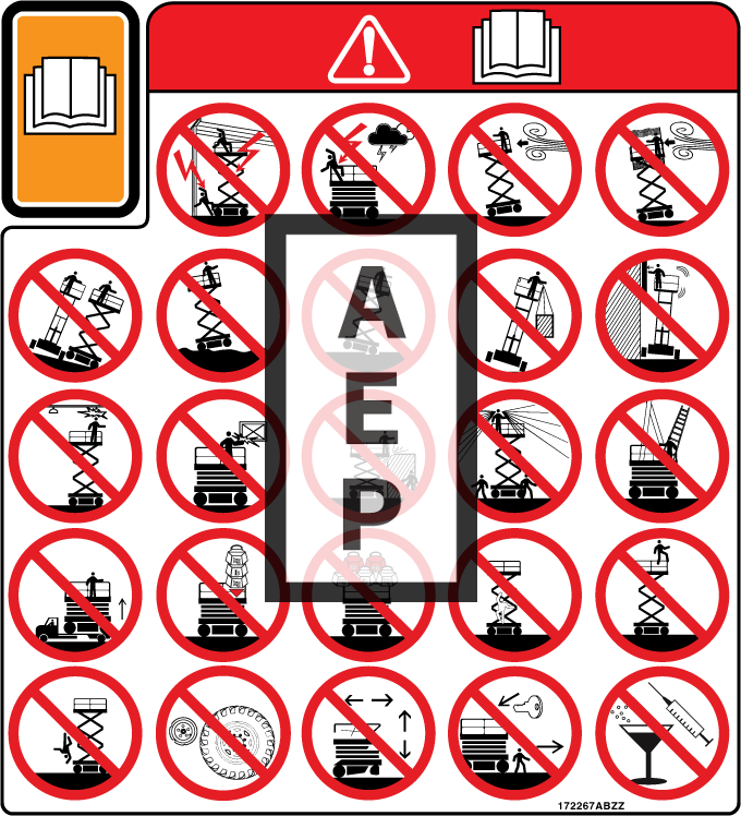 Skyjack 172267 Decal Danger Hazards Pict