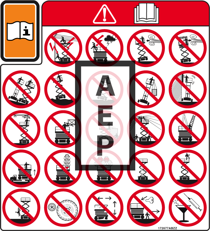 Skyjack 172677 Decal Danger Hazards Pictorials