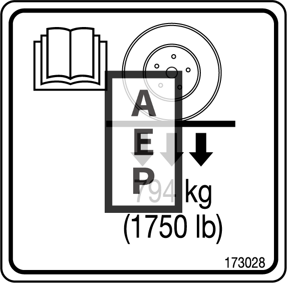 Skyjack 173028 Decal Wheel Load 794 Kg 1750 Lb