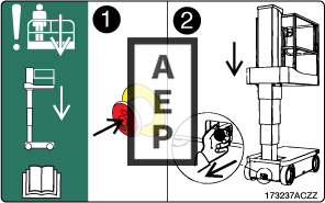 Skyjack 173237 Decal Emergency Lowering
