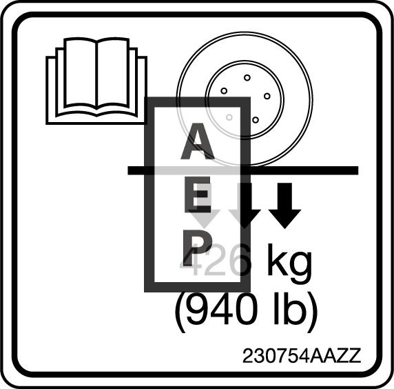 Skyjack 230754 Decal Wheel Load 426 Kg 940 Lb