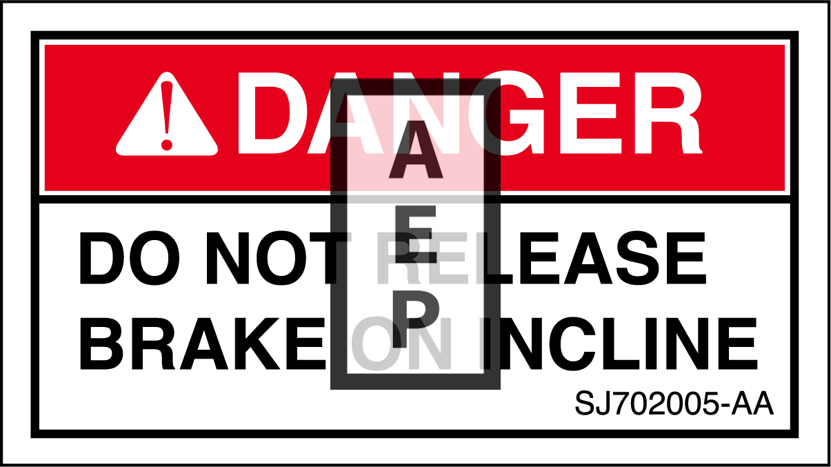 Skyjack 702005 Decal Danger Brake