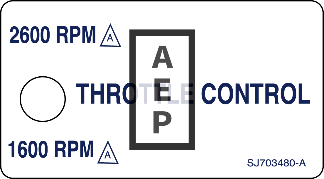 Skyjack 703480 Decal Diesel Throttle Control