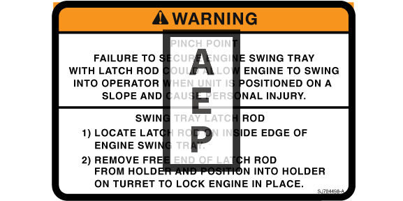 Skyjack 704498 Decal Warning Pinch Point