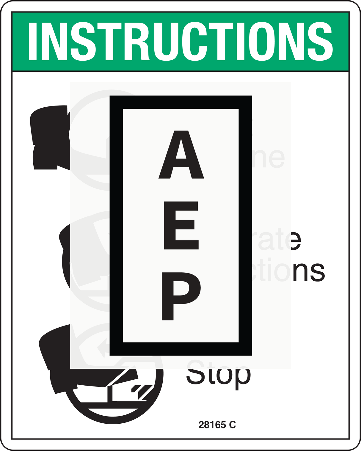 Genie 28165 DECAL,INSTRUCT,FOOTSWITCH OPER