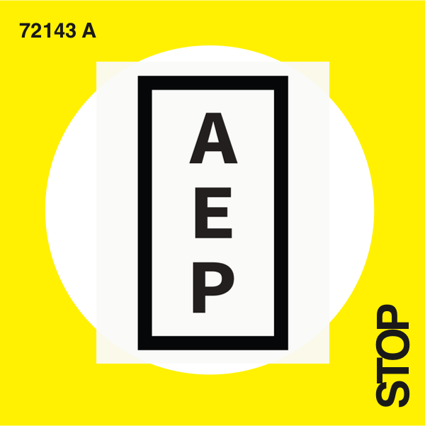 Genie 72143 DECAL,EMERGENCY STOP,GR