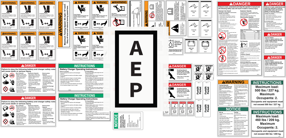 97808 Decal Kit Safety Instructional For Genie