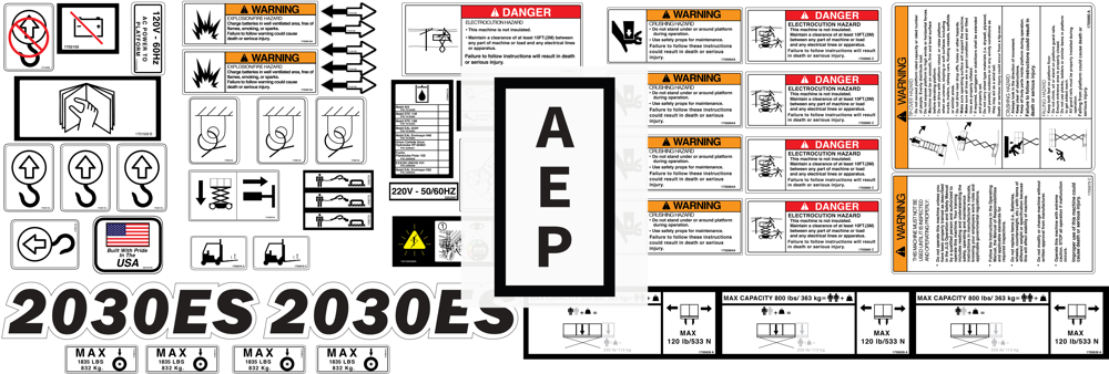 1001149796 Kit(Service),2030ES Decal For JLG
