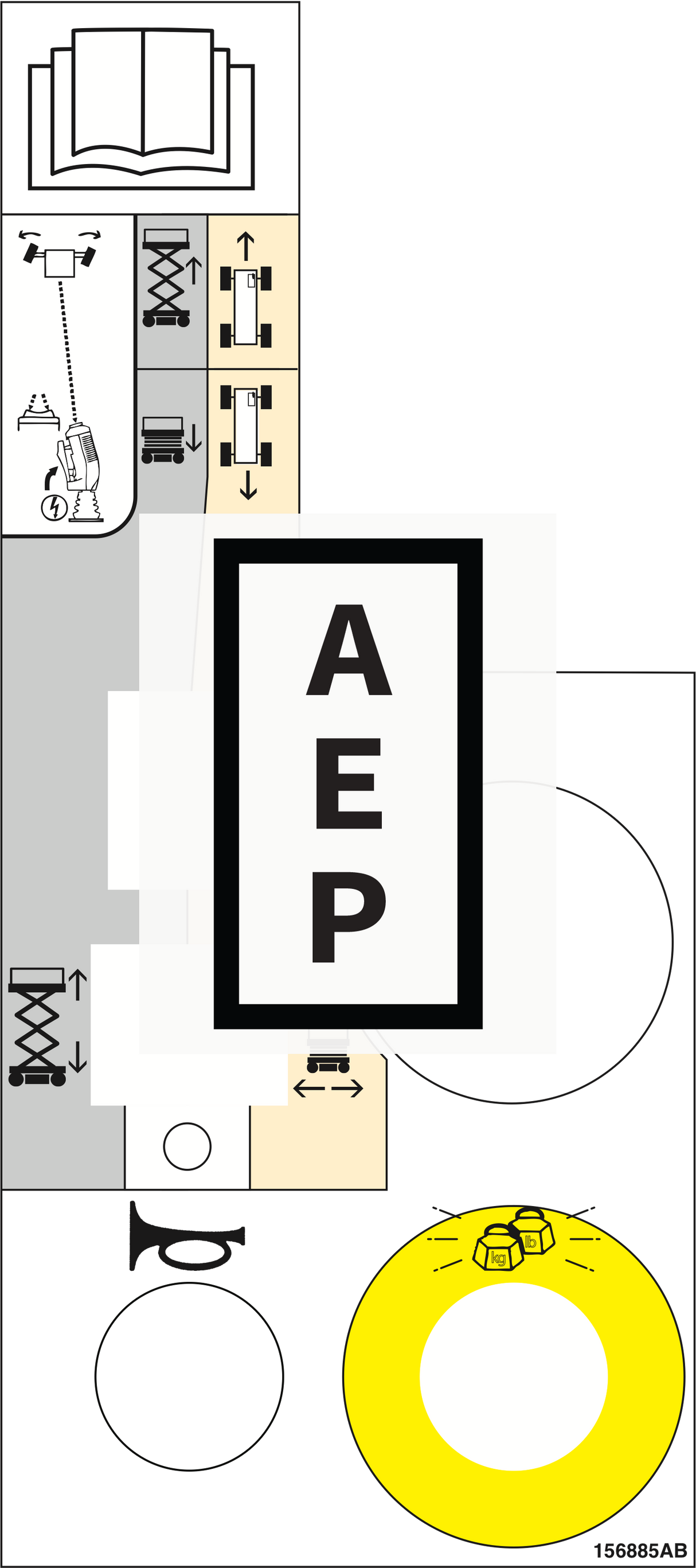 Skyjack 156885 Decal, Control Box Pictori
