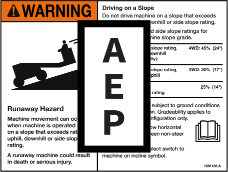 Genie 1281183 Warning-Runaway Machine-Word | Aerial Lift Decals
