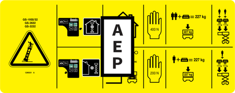 Genie 1296301 Danger- Max Capacity 227Kg- Side Force 200/400N