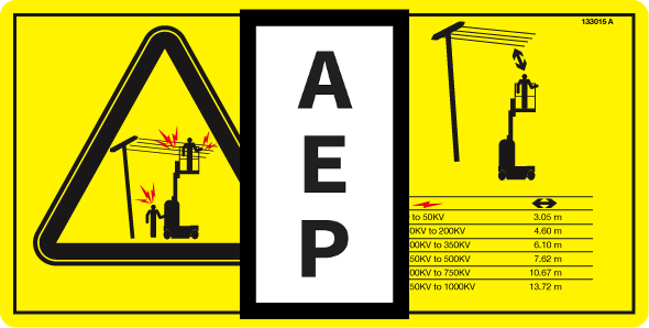 Genie 133015 Danger-Elec.Haz Symb | Aerial Lift Decals