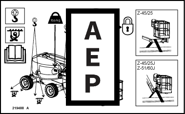 Genie 219488 Transport/Lift Diagram