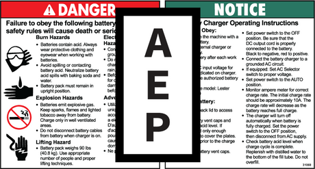 Genie 31068 Danger-Battery Safety