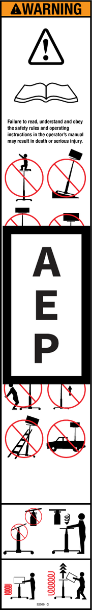 Genie 32305 Safety Label Safety-Hoist Super | Aerial Lift Decals