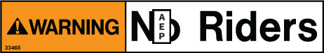 Genie 33468 Safety Label Warning-No Riders | Aerial Lift Decals