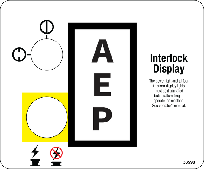 Genie 33598 Safety Label Interlock Display | Aerial Lift Decals