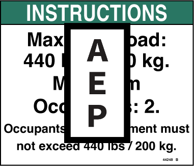 Genie 44248 Notice-Max Cap 440 Lbs